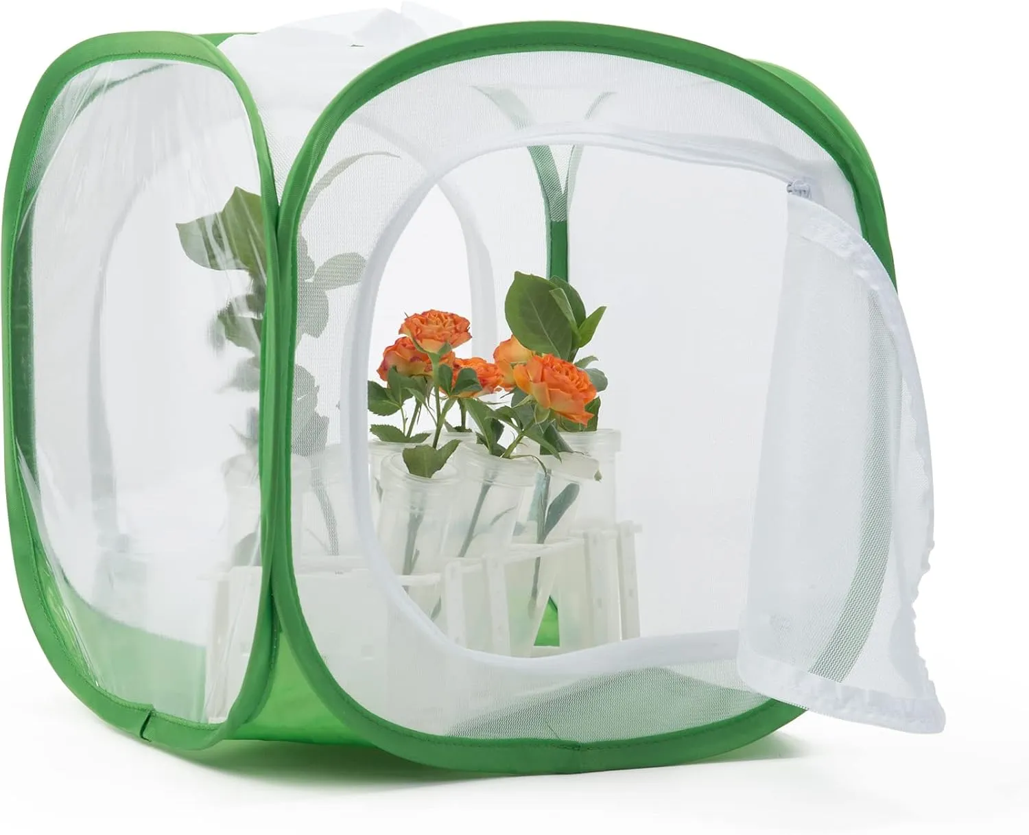 Two Doors Monarch Butterfly Habitat, Insect Mesh Cage, Caterpillar Enclosure Terrarium Pop-up (12 X 12 X 12 Inches)