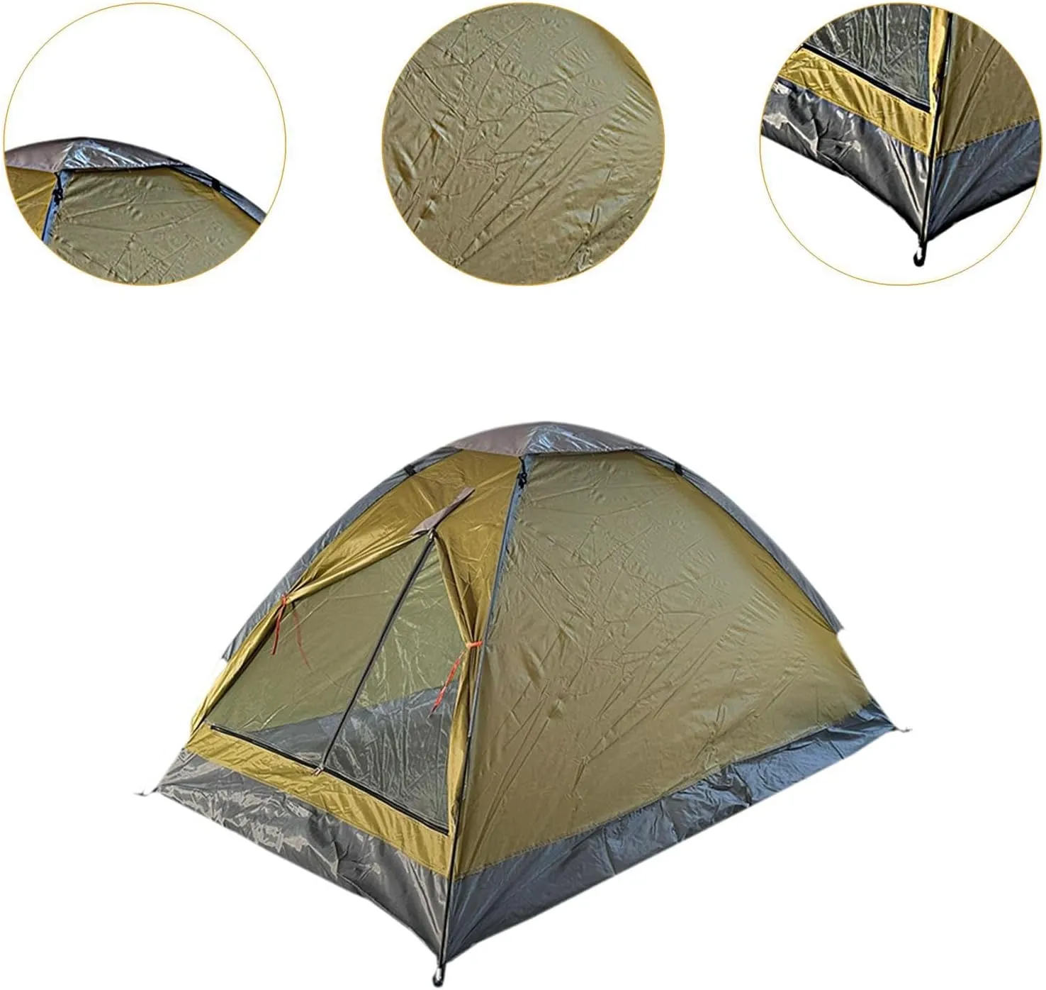 Two Person Camping Tent Foldable Canopy Protection Easy Setup Single Layer Sun Shelter for Beach Garden Outdoor Sports Family