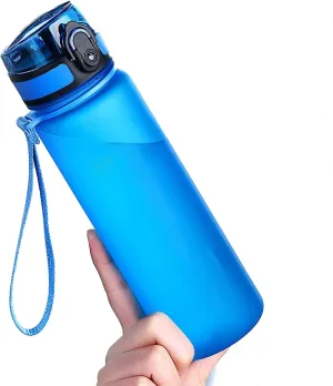Uamtuce Sports Water Bottle BPA Free 500/1000ml Frosted Plastic Leakproof Shaker Tea Filter Cup for Outdoor Travel Gym(1.0L,Blue)