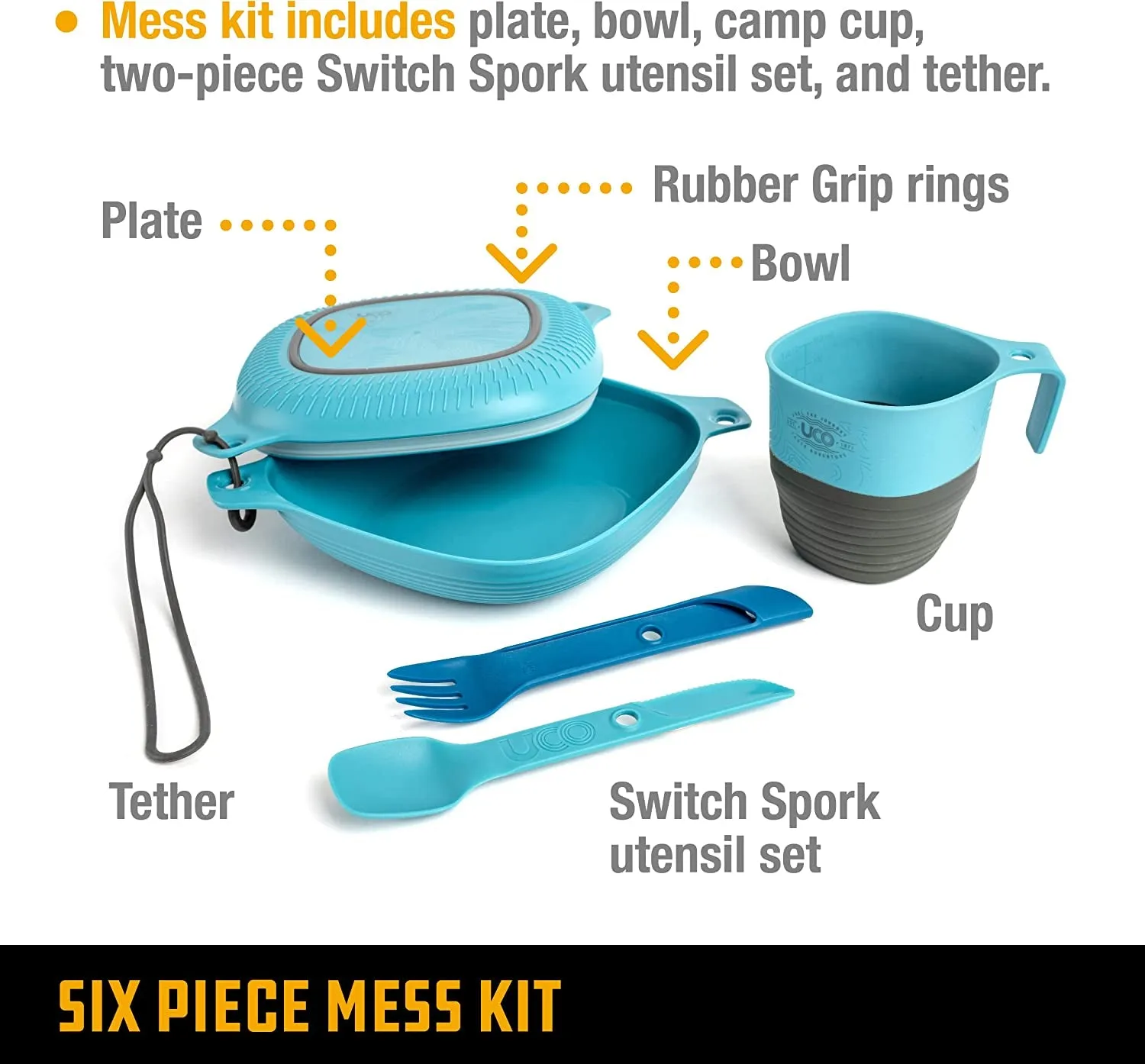 Ultimate Outdoor Grub Grab-n-Go: The “I Swear I Can Cook” 6-Piece Mess Kit with Fancy Dishware and a Spork That Switches Sides!