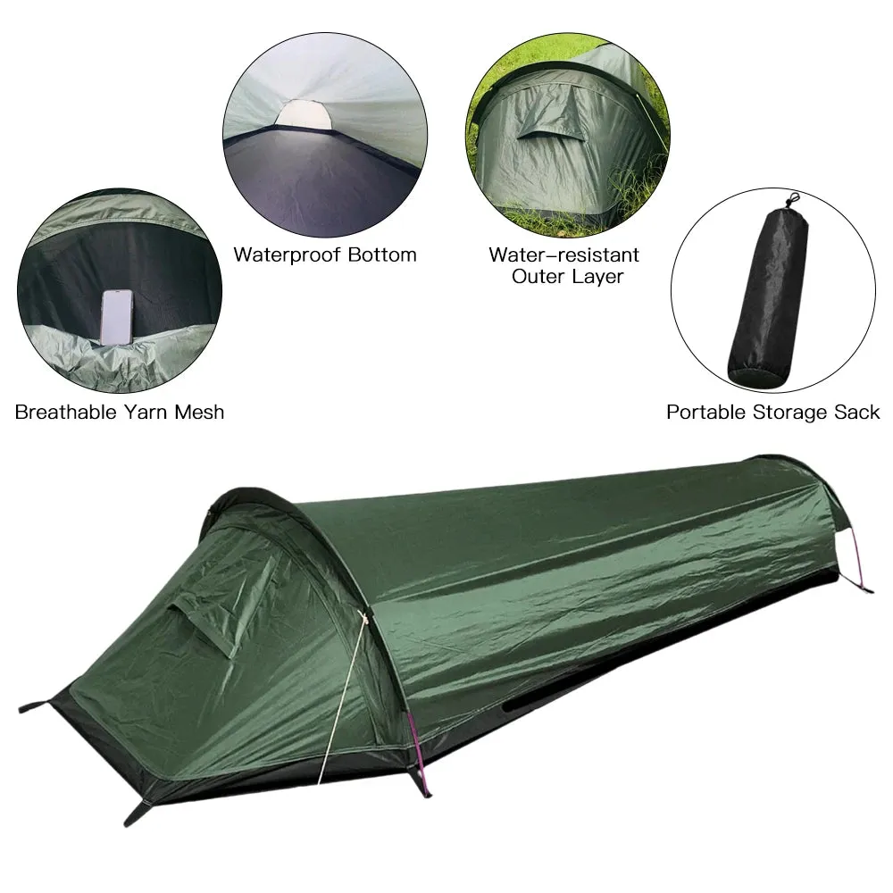 Ultralight Single Person Camping Tent with Waterproof Bottom
