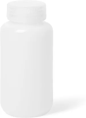 United Scientific® Unistore™ - Sample Containers with Lids - Laboratory Grade HDPE Wide Mouth Reagent Bottle - 8oz (250mL) Capacity - Sample Bottles with Caps, Plastic Bottles with Lids, Pack of 12