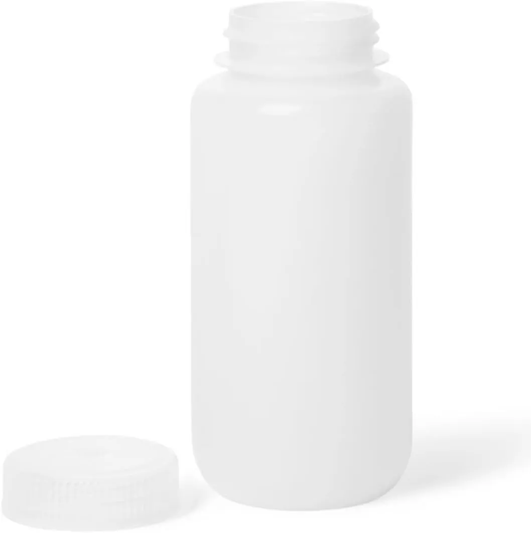United Scientific® Unistore™ - Sample Containers with Lids - Laboratory Grade HDPE Wide Mouth Reagent Bottle - 8oz (250mL) Capacity - Sample Bottles with Caps, Plastic Bottles with Lids, Pack of 12