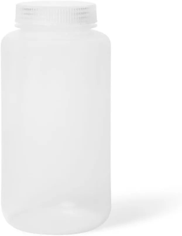 United Scientific® Unistore™ - Sample Containers with Lids - Laboratory Grade HDPE Wide Mouth Reagent Bottle - 8oz (250mL) Capacity - Sample Bottles with Caps, Plastic Bottles with Lids, Pack of 12