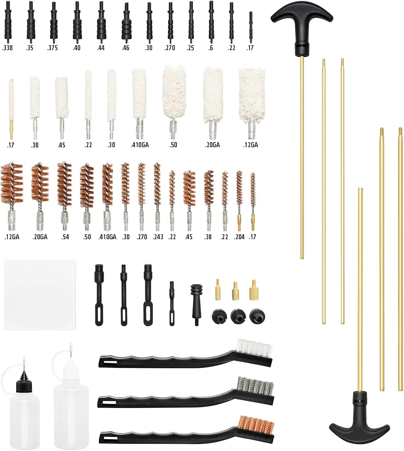 Universal Cleaning Kit for All Complete Firearm Cleaning Set with Brass Rods, Nylon Brushes Portable Case – Pistol, Rifle, Shotgun Cleaning Tools
