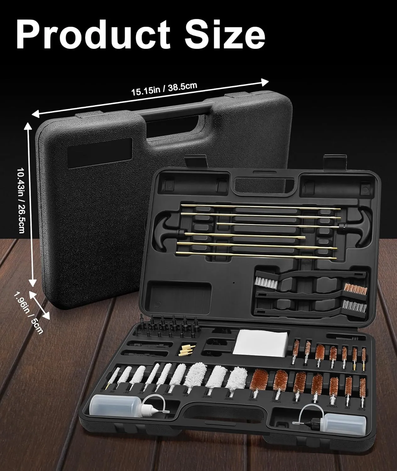 Universal Cleaning Kit for All Complete Firearm Cleaning Set with Brass Rods, Nylon Brushes Portable Case – Pistol, Rifle, Shotgun Cleaning Tools
