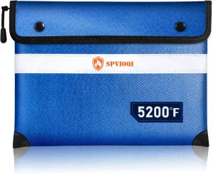 Upgraded 5200°F Fireproof Money Bag, Fireproof Bag with Zipper, Reflective Strip for Fast Find, 8 Layers of Heat Insulated Materials, Water Resistant, Fireproof Money Bag for Cash, A5 Documents