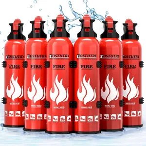 Upgraded 8-IN-1 Fire Extinguisher for Home Vehicle Car Kitchen Boat, Small Fire Extinguishers Spray with Mount for Class A B C K Fire, Portable Non-Toxic Prevent Re-Ignition Easy Clean (6 Pack)