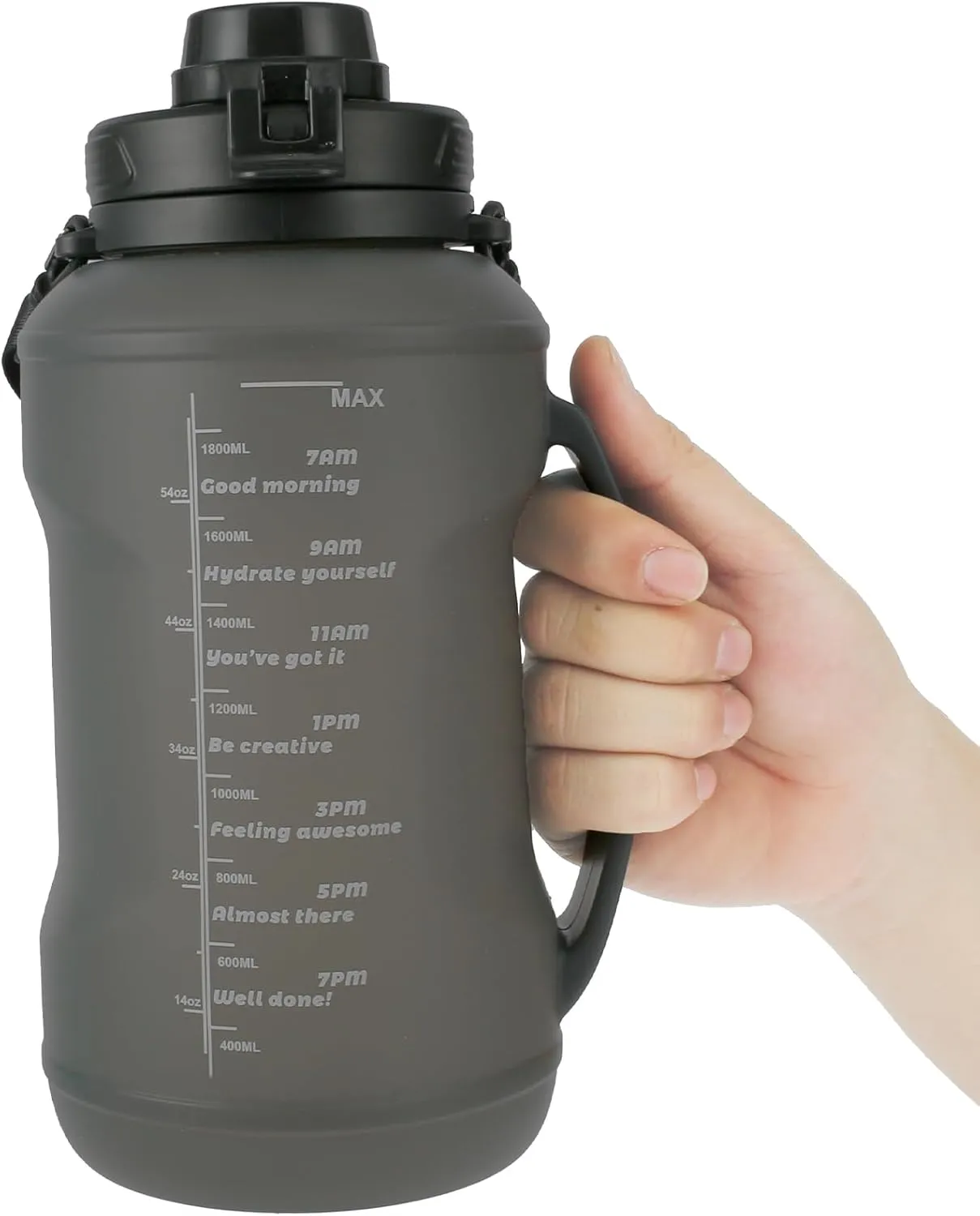 US 2000ml Collapsible Water Bottle Foldable Silicone Water Bottle with Inspirational Quotes Time Markers and Water Lines Portable Travel Bottles Leak Proof Collapsible Bottles for Travel Gym Hiking