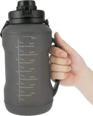 US 2000ml Collapsible Water Bottle Foldable Silicone Water Bottle with Inspirational Quotes Time Markers and Water Lines Portable Travel Bottles Leak Proof Collapsible Bottles for Travel Gym Hiking