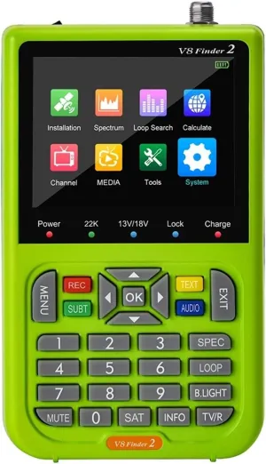 V8 Finder Pro DVB-S2 DVB-T2 DVB-C AHD H.265 Satellite Meter Satellite Finder Better Than Satlink ST-5150 Ws-6933 Vf-6800(V8 Finder2 with Bag)