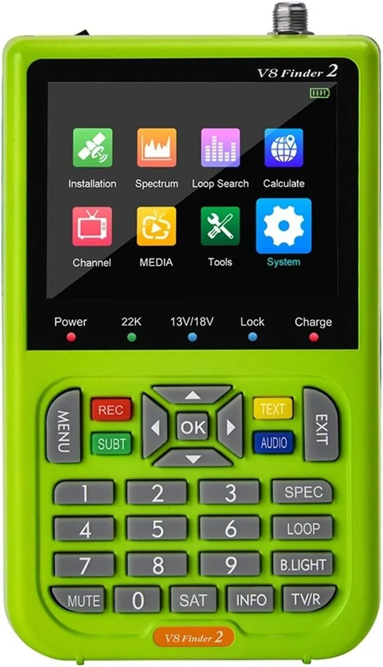 V8 Finder Pro DVB-S2 DVB-T2 DVB-C AHD H.265 Satellite Meter Satellite Finder Better Than Satlink ST-5150 Ws-6933 Vf-6800(V8 Finder2 with Bag)