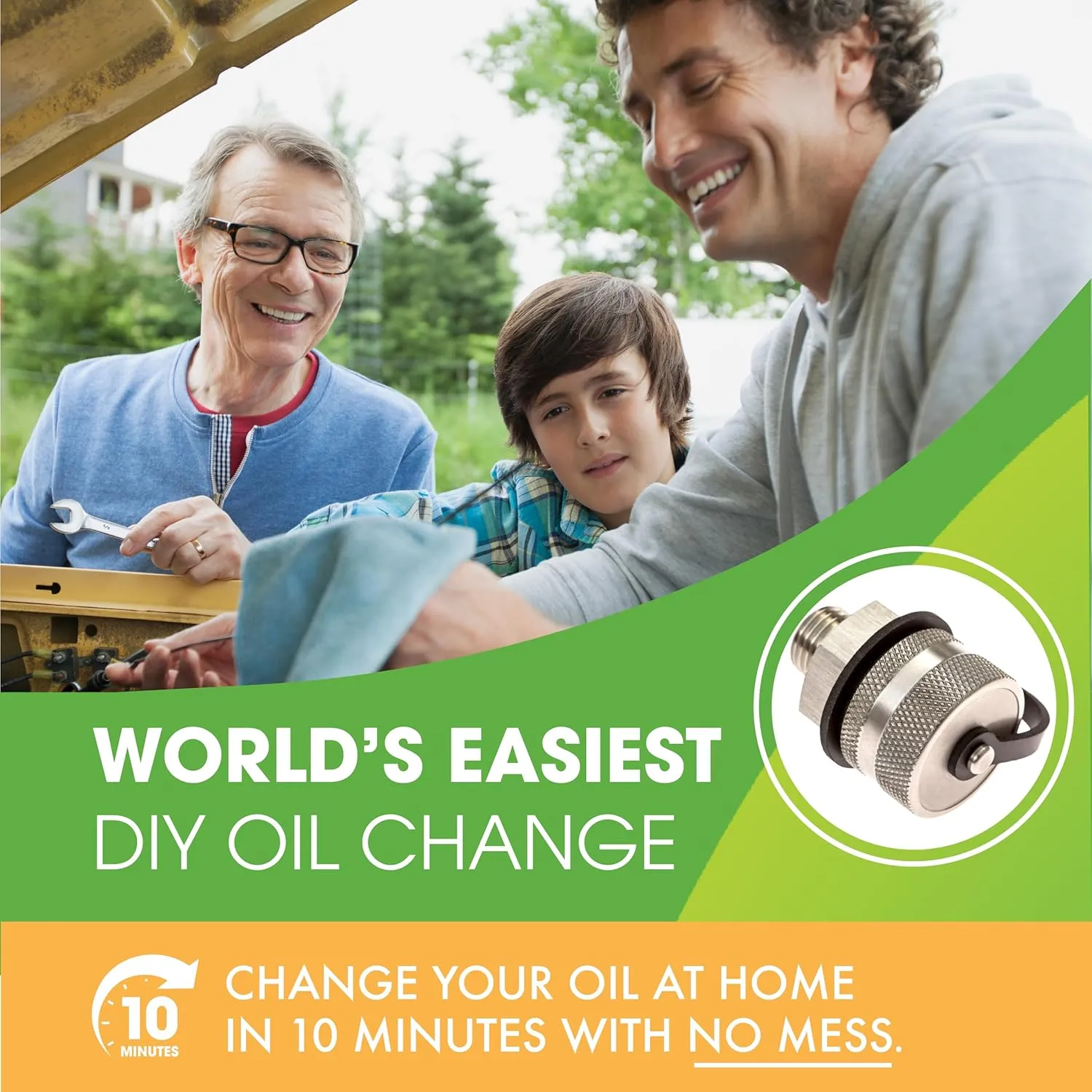 ValvoMax Oil Drain Valve - Quick Twist Oil Drain Plug for DIY Oil Changes At Home in 10 Minutes - No Tools, No Mess, No Cleanup - M16-1.50 Thread Size - Made in USA