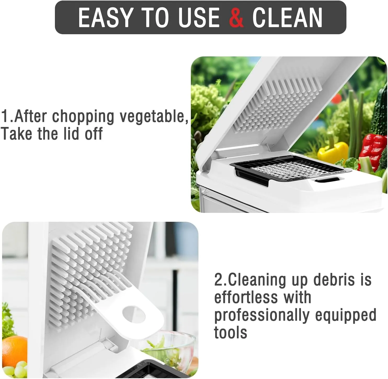 Vegetable Chopper: 10 in 1 Food Chopper - Onion Vegetable Slicer Cutter Dicer, Veggie Cutter with Container, 7 Blades, Kitchen Gadgets for Carrot Salad Garlic Potato Slicer