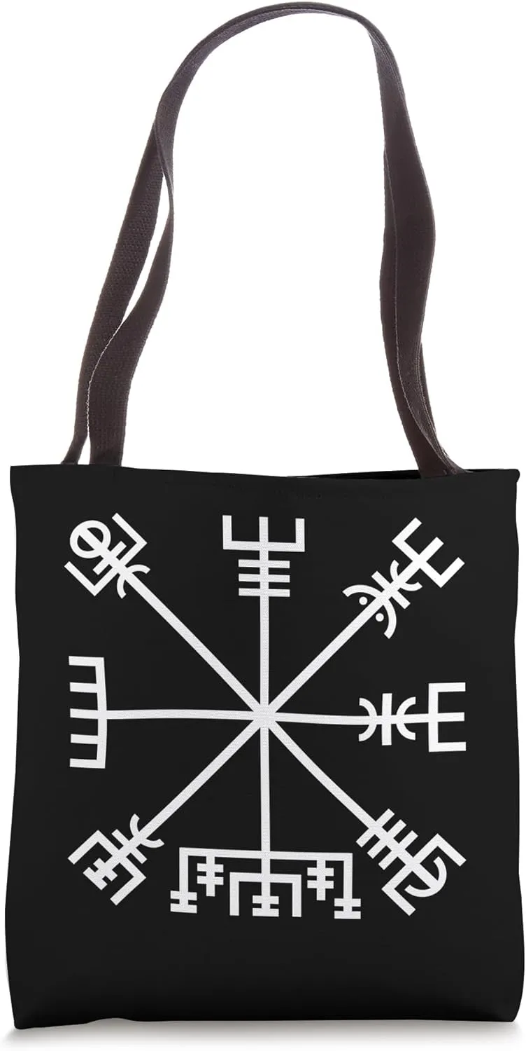 Vegvisir Icelandic Magical Stave Pagan Viking Compass Runes Tote Bag