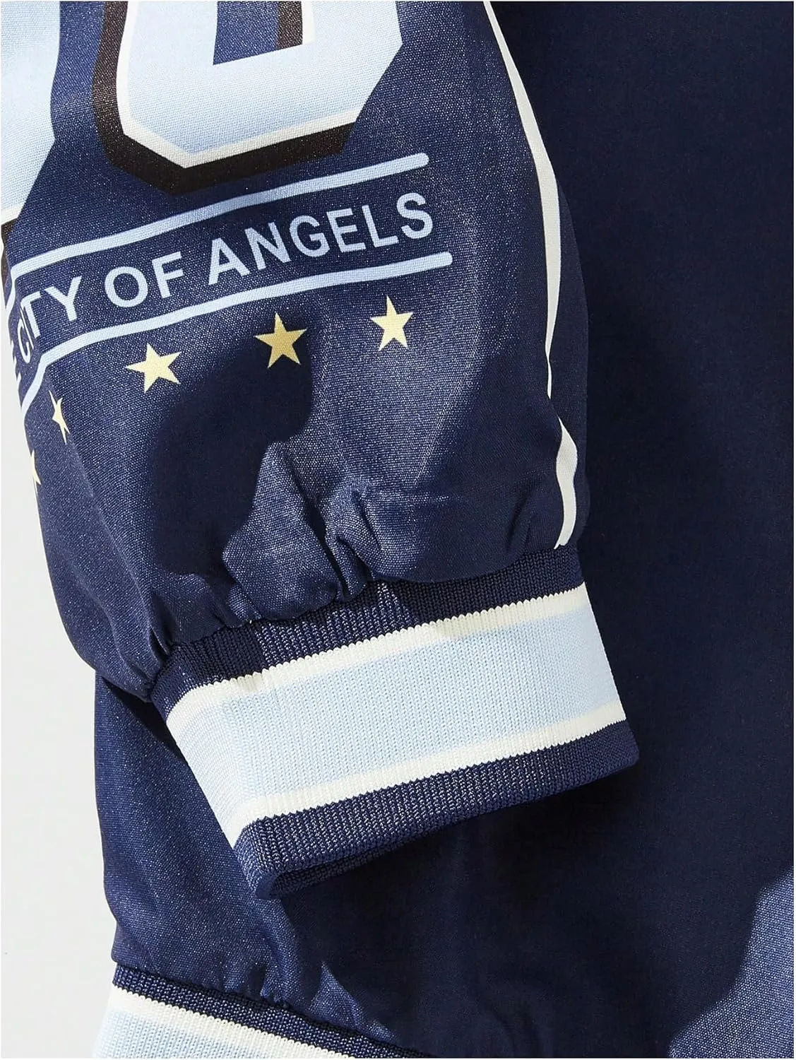 Verdusa Men's Varsity Jackets Zip Up Letter Graphic Baseball Jacket Outerwear