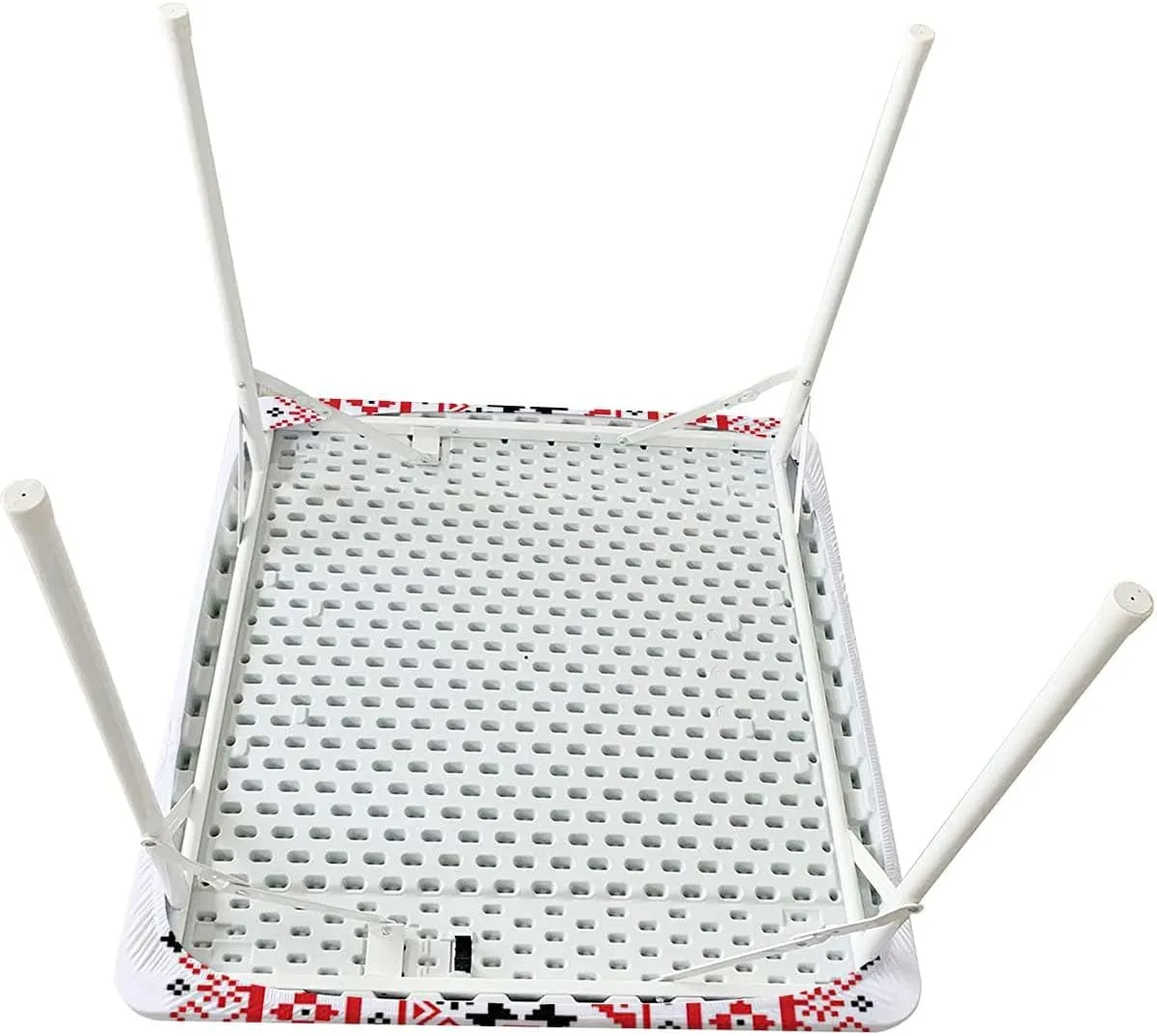 Vermilion Black White Rectangle Tables Decor Old Fashioned Cultural Motifs Picnic Fitted Tablecloth Rectangle Table Cover Art Fits up 5 Foot Tables