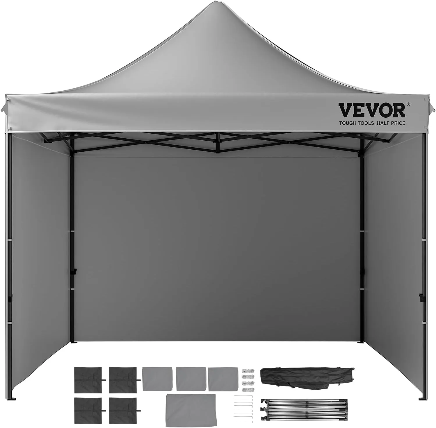 VEVOR 10x10 FT Pop up Canopy with Removable Sidewalls, Instant Canopies Portable Gazebo & Wheeled Bag, UV Resistant Waterproof, Enclosed Canopy Tent for Outdoor Events, Patio, Backyard, Party, Camping