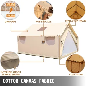 VEVOR Canvas Wall Tent 10x12ft | Waterproof, Durable, and Spacious Tent for Outdoor Camping and Hunting