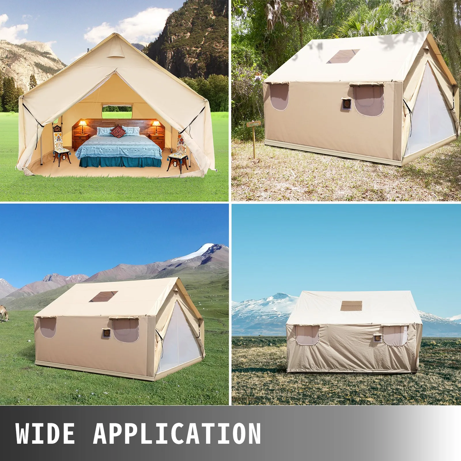 VEVOR Canvas Wall Tent 10x12ft | Waterproof, Durable, and Spacious Tent for Outdoor Camping and Hunting