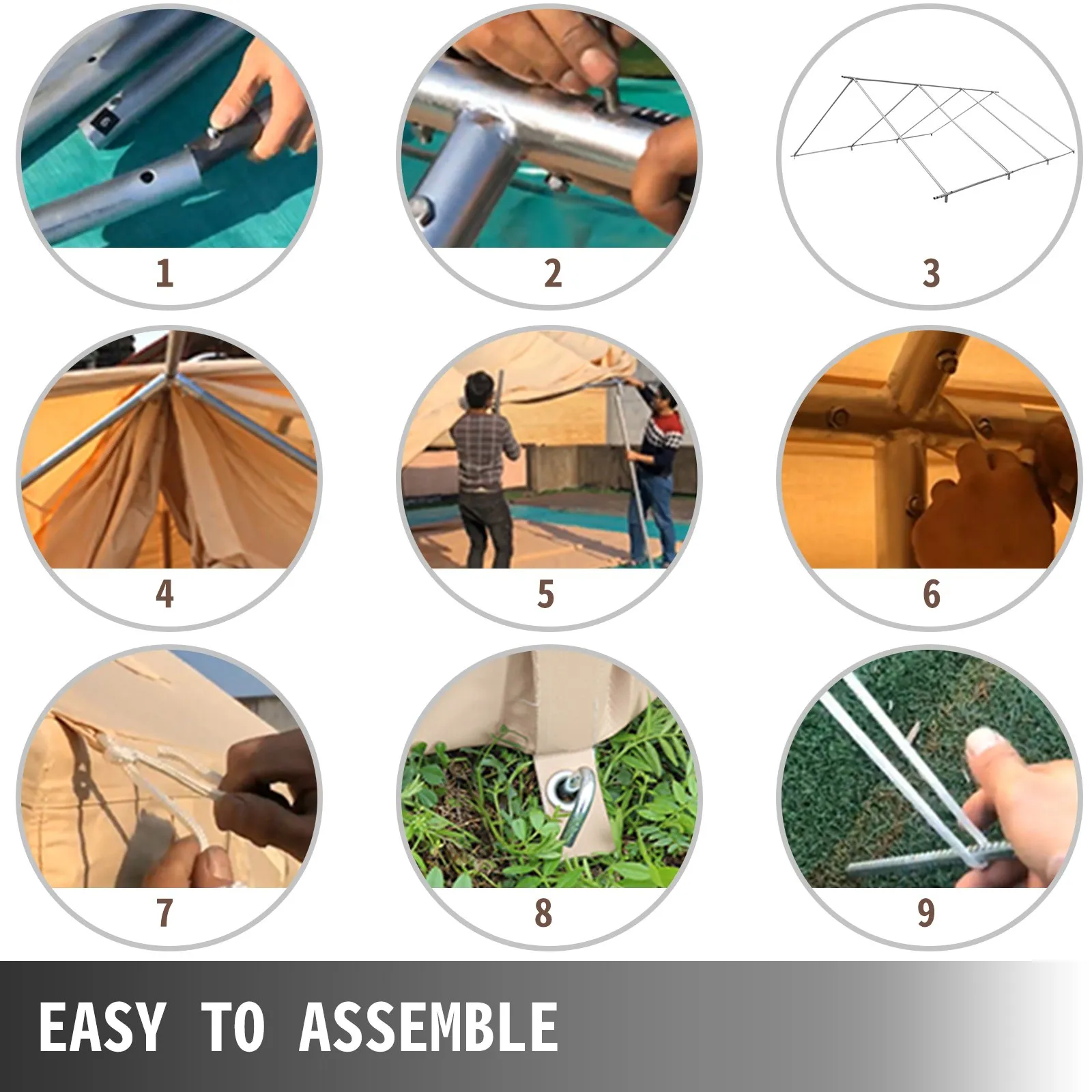 VEVOR Canvas Wall Tent 10x12ft | Waterproof, Durable, and Spacious Tent for Outdoor Camping and Hunting