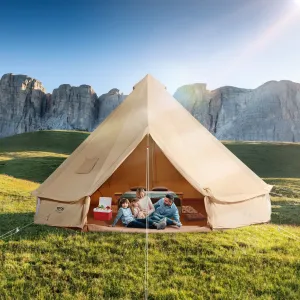 VEVOR Privacy-protected Large Stove Family Wall Detachable Yurt Waterproof with Canvas Tent Camping, Fairly priced Side Person 23'x23'x137"(Diameter Breathable 7M) Tent, 12 for and Jack Glamping Bell