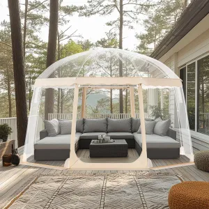 VEVOR Upgraded Pop up Bubble Tent for 8-10 People - Need Simple Assembly - 12x11.1ft Outdoor Clear Bubble Tent Dome, Weatherproof Clear Tent Shelter for Soccer, Football, Softball, Events, and Parades