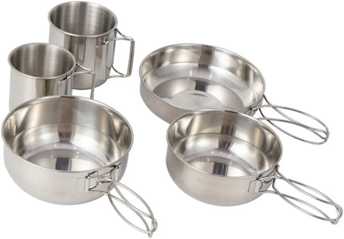 VICASKY 1Set Camping Tableware Set Cookware Kit with Cup and Bowl Lightweight and Easy to Store for Outdoor Cooking and Picnics
