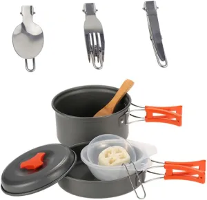 VICASKY 1Set Person Portable Camping Cooking Pot Picnic Cookware for Outdoor Cooking Lightweight and Convenient Mess Kit for Hiking and Backpacking and Comfortable