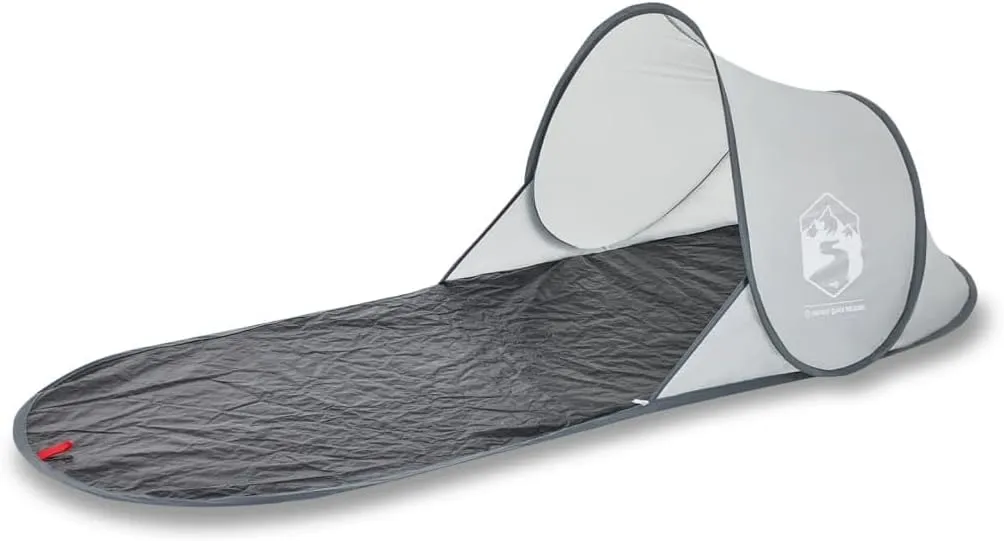 vidaXL Beach Tent, Outdoor Shelter, Foldable Camping Tent, Garden Shelter, Lightweight Tent, Portable Beach Canopy, Gray Pop-up Waterproof