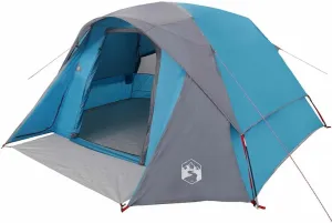 vidaXL Camping Tent Cabin 4-Person Blue Waterproof