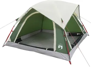 vidaXL Camping Tent Cabin 4-Person Green Waterproof