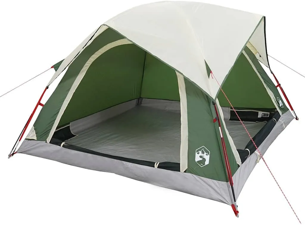 vidaXL Camping Tent Cabin 4-Person Green Waterproof