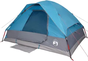 vidaXL Camping Tent Dome 4-Person Blue Waterproof