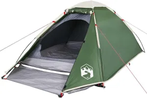 vidaXL Camping Tent Dome 4-Person Green Waterproof