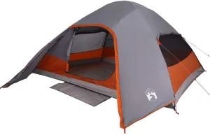 vidaXL Camping Tent Dome 4-Person Grey Waterproof
