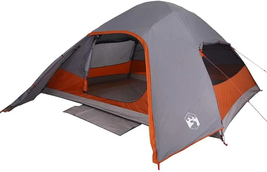 vidaXL Camping Tent Dome 4-Person Grey Waterproof