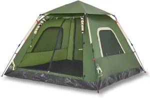 vidaXL Camping Tent Dome 5-Person, Garden Shelter, Portable Canopy for Outdoor Patio Hiking, Foldable Dome Tent, Green Quick Release