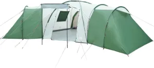 vidaXL Dome Camping Tent for 12 Persons - Lightweight, Easy Setup, Green 185T Taffeta, Water-Resistant with Rainfly, Ventilated Mesh, PE Floor