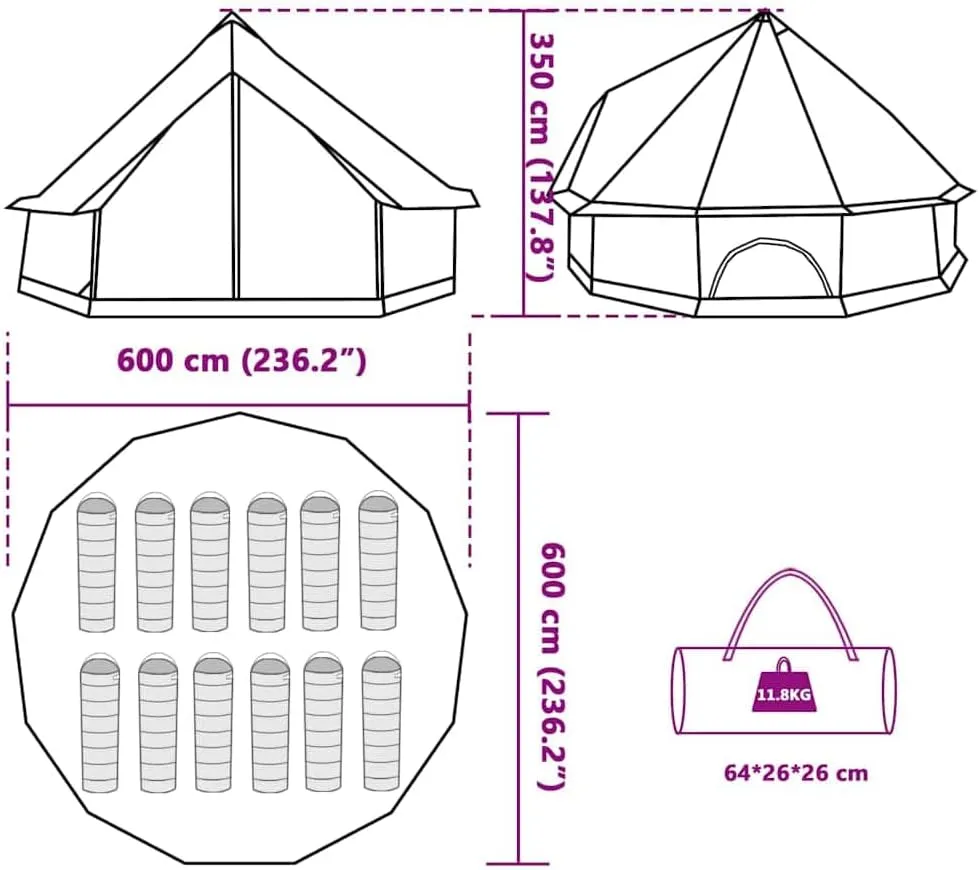 vidaXL Teepee Family Tent Camping Tent Group Tent Garden Tent Tent Waterproof