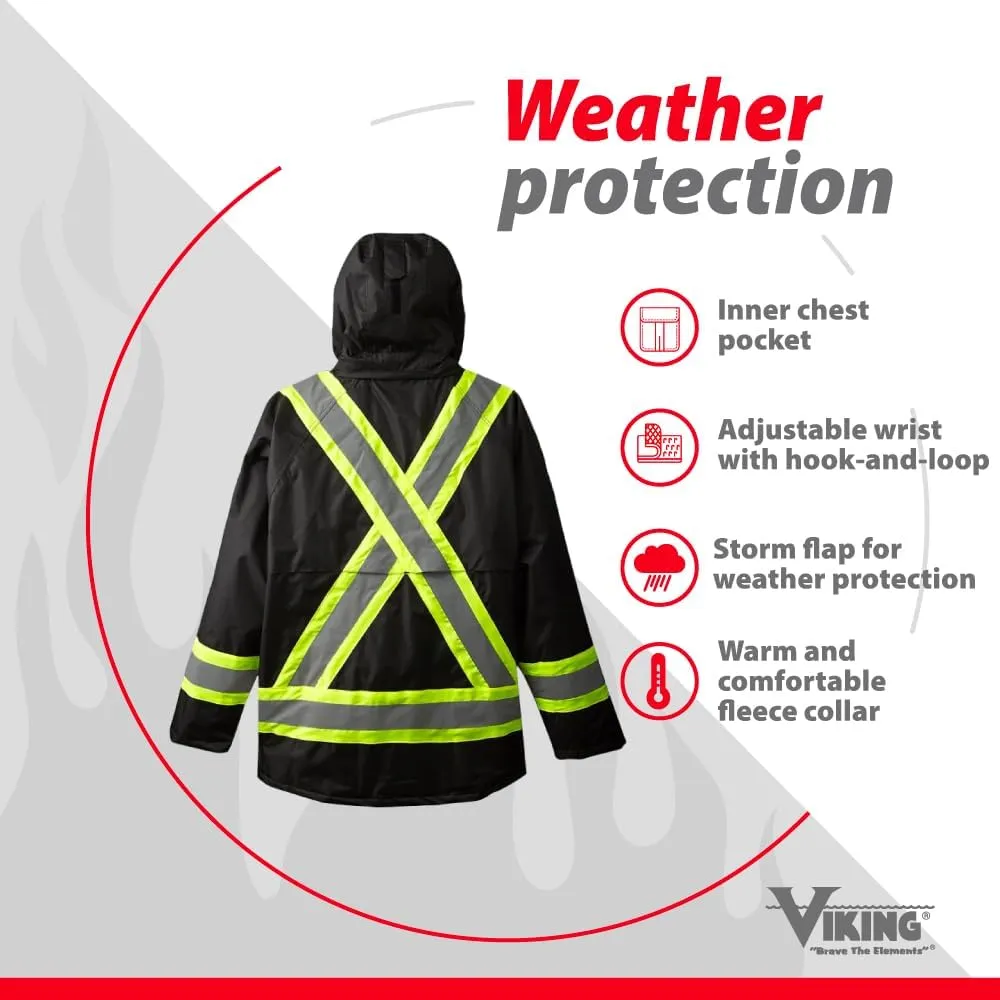 Viking Professional Freezer Insulated Journeyman FR Jacket - Waterproof 300D Trilobal Rip-Stop Hi Vis Jackets for Men