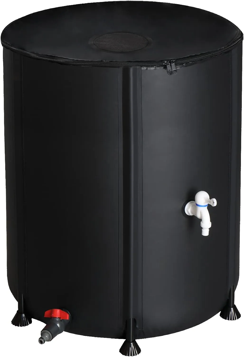 VINGLI Upgraded 50 Gallon Collapsible Rain Barrel, Portable Water Storage Rain Water Collection System, Weather Proof Sturdy Water Tank Water Catcher Container with Filter Spigot Overflow Kit