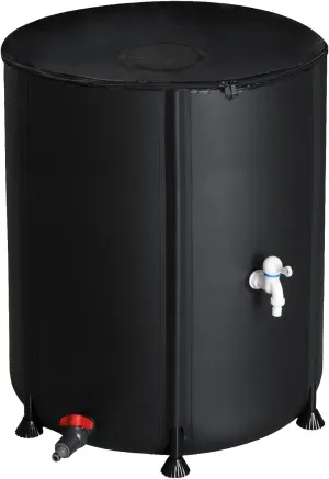 VINGLI Upgraded 50 Gallon Collapsible Rain Barrel, Portable Water Storage Rain Water Collection System, Weather Proof Sturdy Water Tank Water Catcher Container with Filter Spigot Overflow Kit