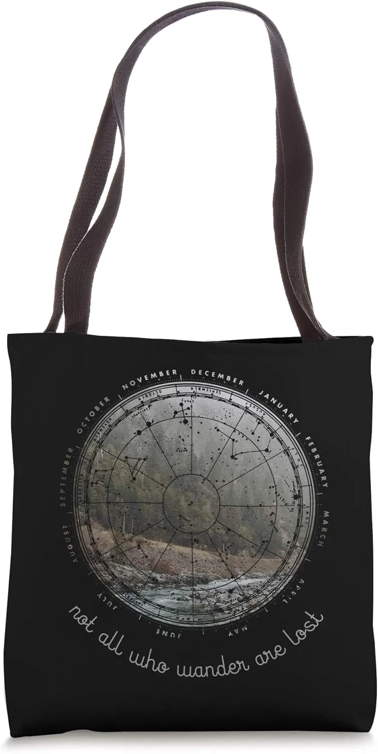 Vintage Compass - Hiking Outdoor Not All Who Wander Are Lost Tote Bag