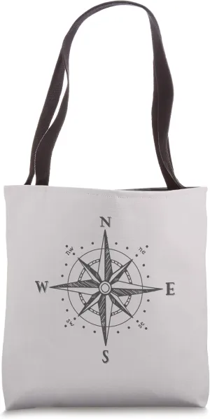 Vintage Compass North South East West Sailing Retro Design Tote Bag
