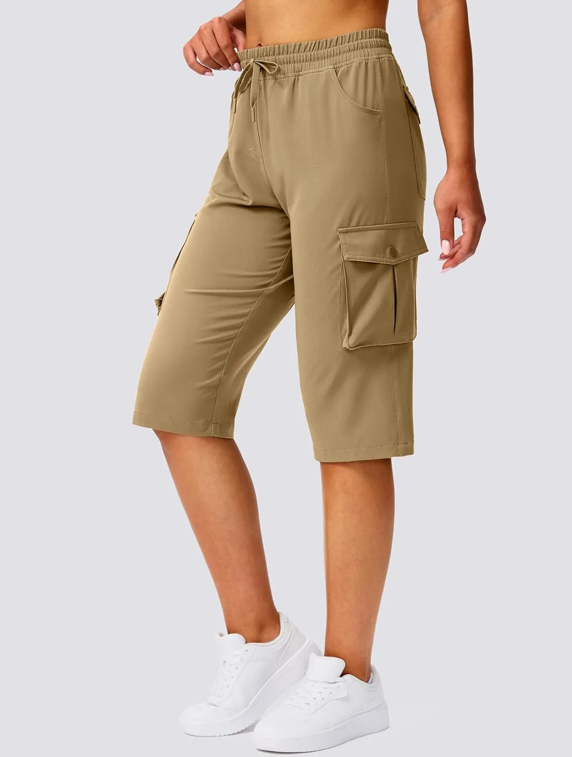 Viodia 15" Long Shorts for Women Hiking Cargo Bermuda Shorts Lightweight Knee Length Capris for Summer Travel Fishing