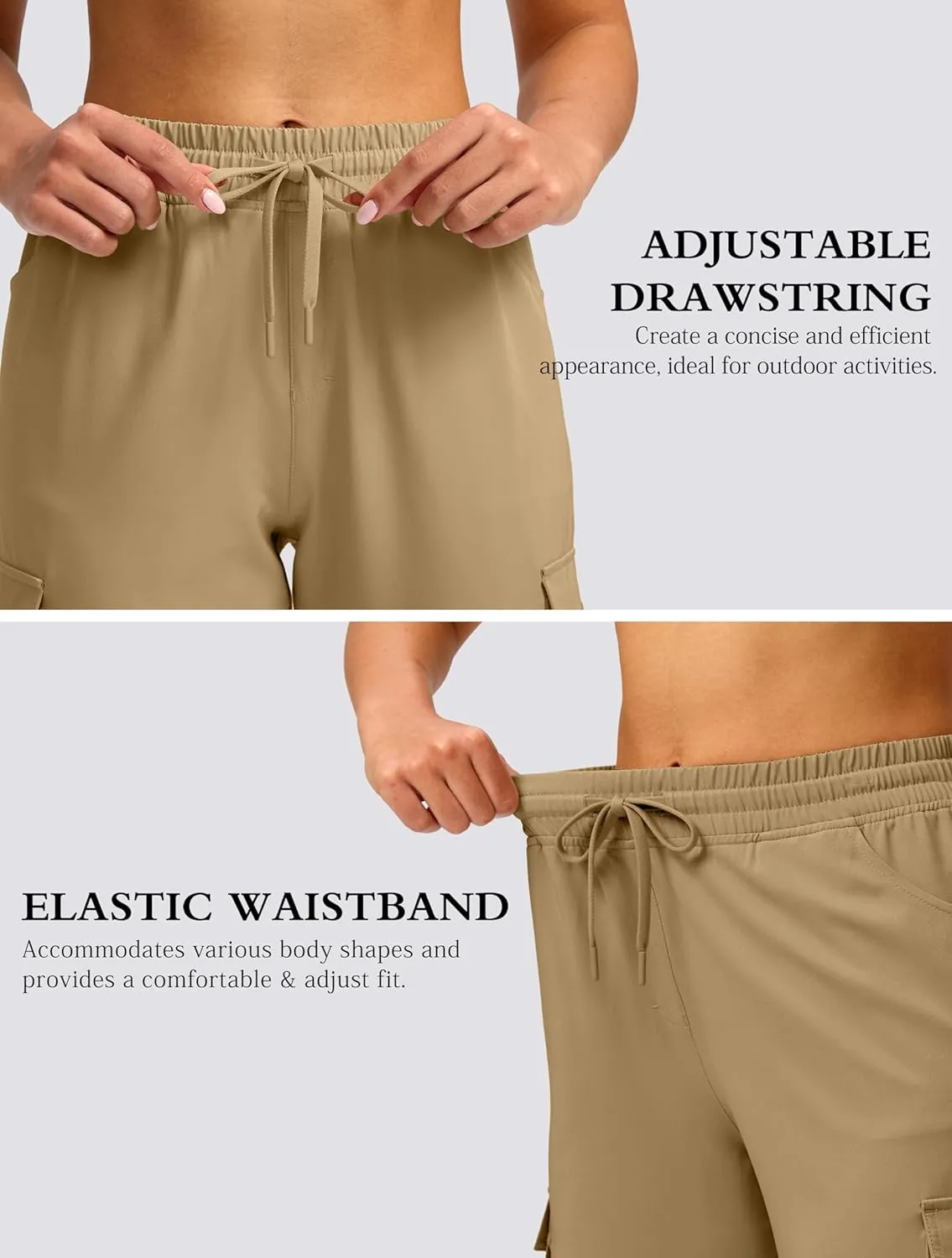 Viodia 15" Long Shorts for Women Hiking Cargo Bermuda Shorts Lightweight Knee Length Capris for Summer Travel Fishing