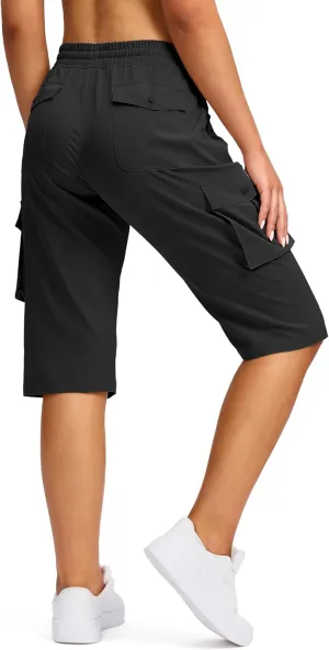 Viodia 15" Long Shorts for Women Hiking Cargo Bermuda Shorts Lightweight Knee Length Capris for Summer Travel Fishing