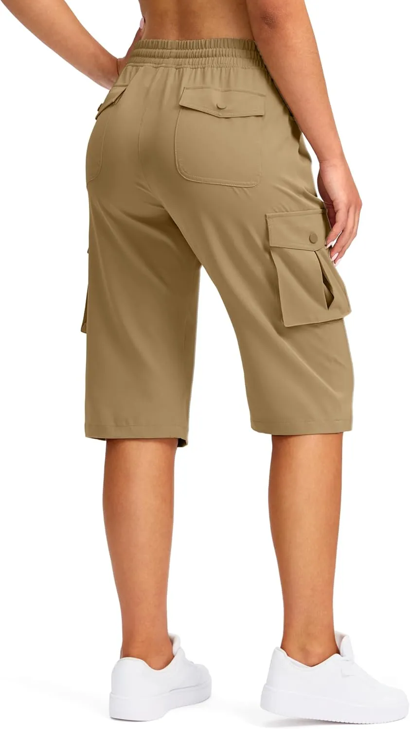 Viodia 15" Long Shorts for Women Hiking Cargo Bermuda Shorts Lightweight Knee Length Capris for Summer Travel Fishing
