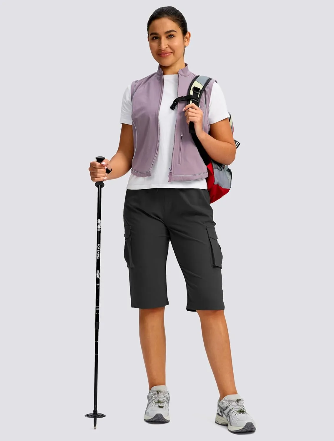 Viodia 15" Long Shorts for Women Hiking Cargo Bermuda Shorts Lightweight Knee Length Capris for Summer Travel Fishing